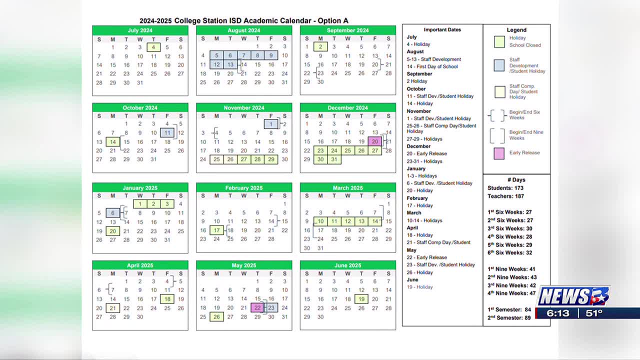 CSISD asking for feedback on two potential calendars for 2024-25 school year CSISD asking for feedback on two potential calendars for 2024-25 school year