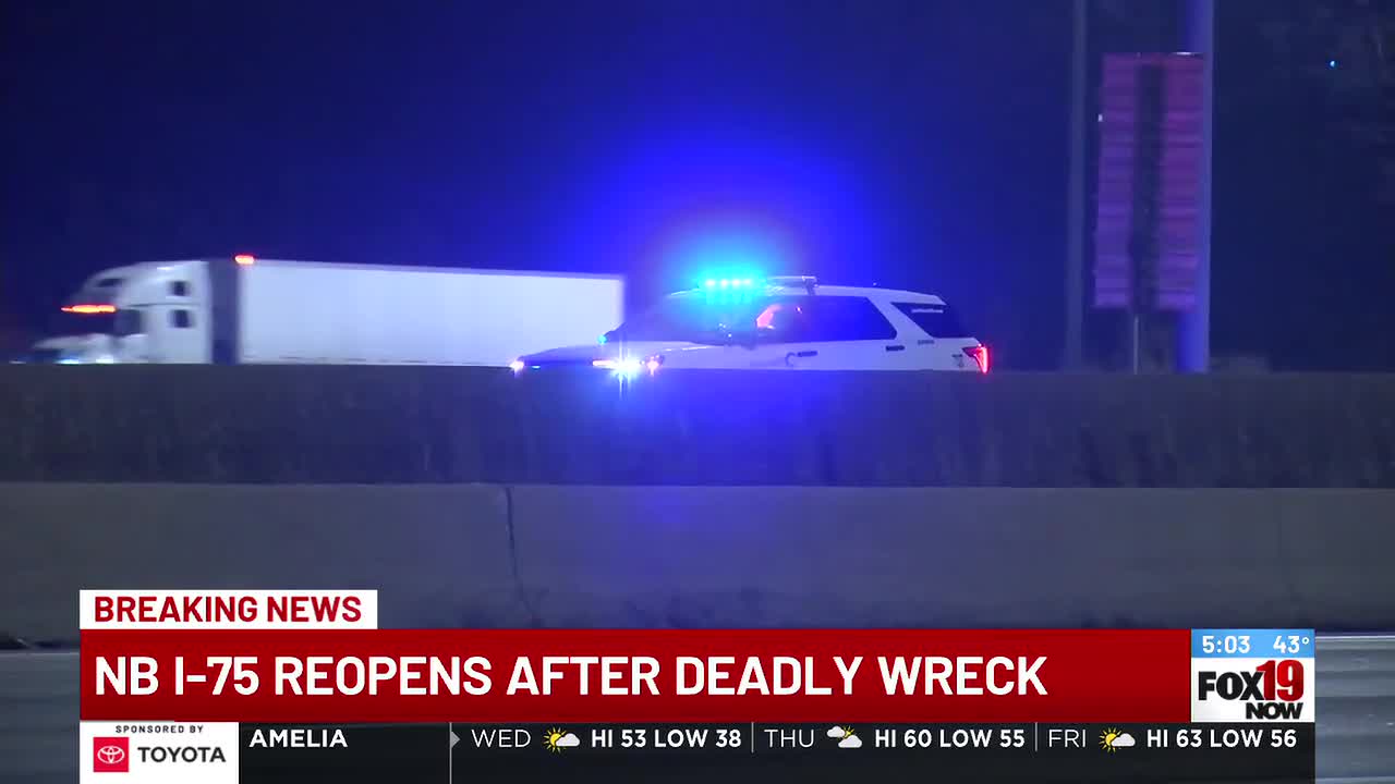 NB I-75 reopens after deadly crash