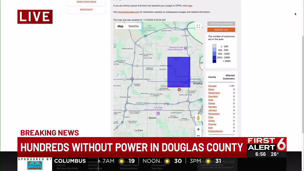 OPPD restores power to 1,800 in Douglas County