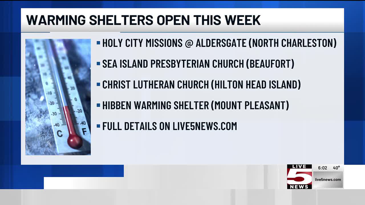 VIDEO: Warming shelters across Lowcountry to open ahead of