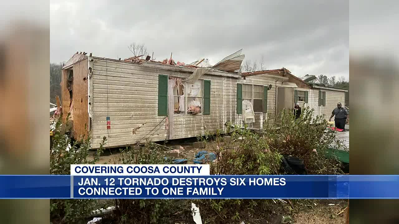 Coosa County tornado destroys 6 homes connected to 1 family