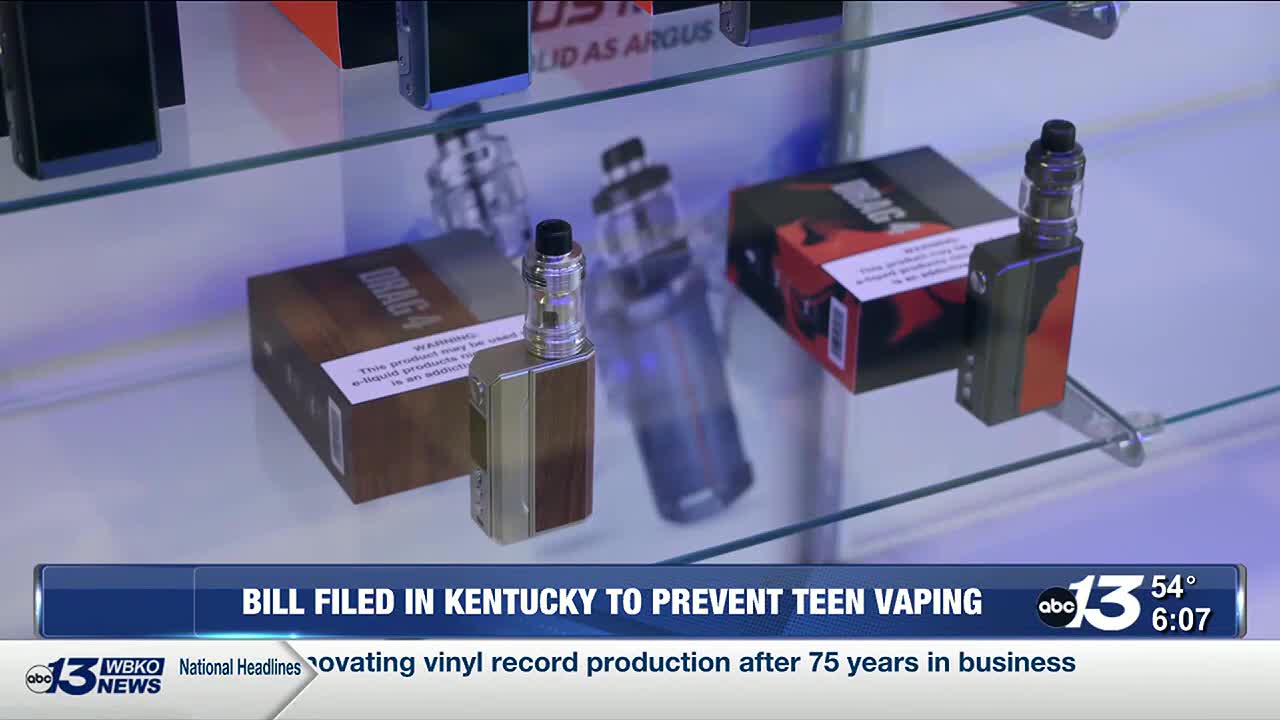 Bill filed to prevent teen vaping in Kentucky