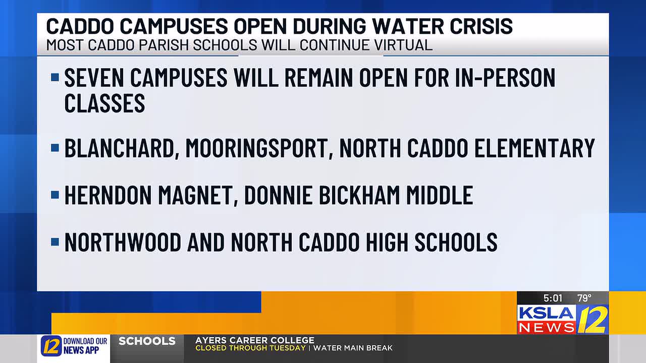 Caddo Parish Schools announce campus closures due to ongoing water