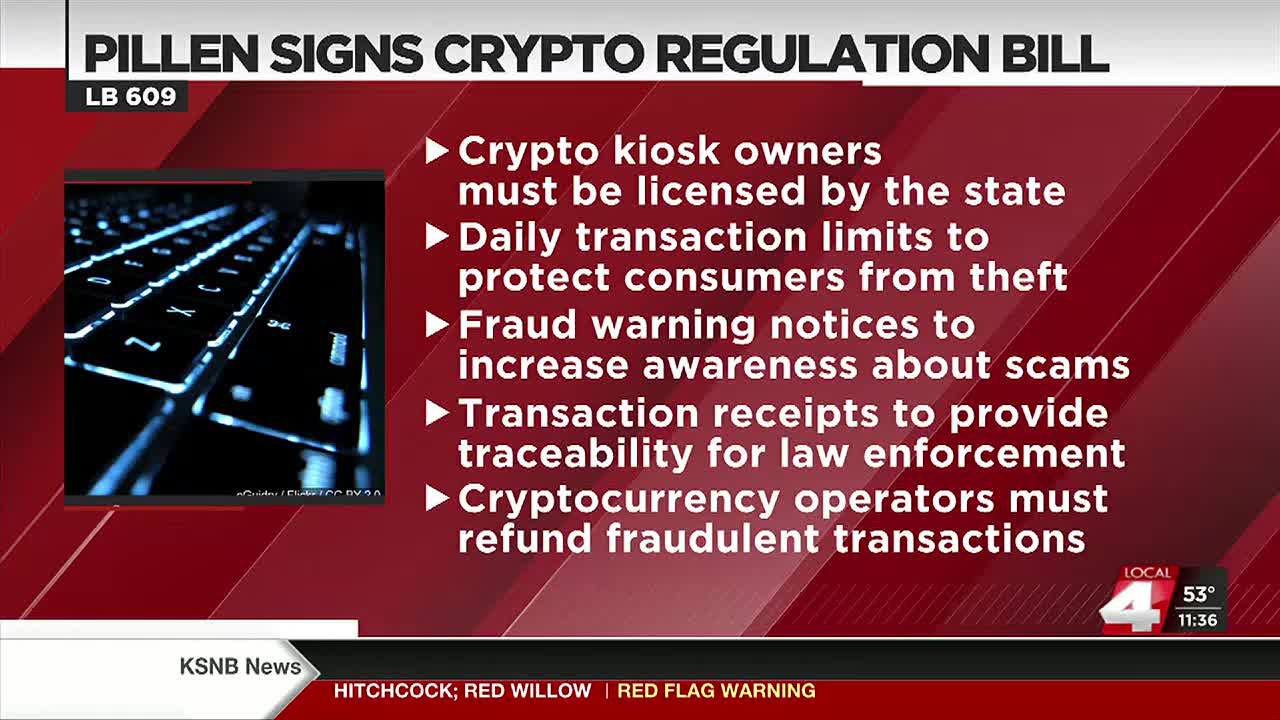 Pillen signs crypto regulation bill