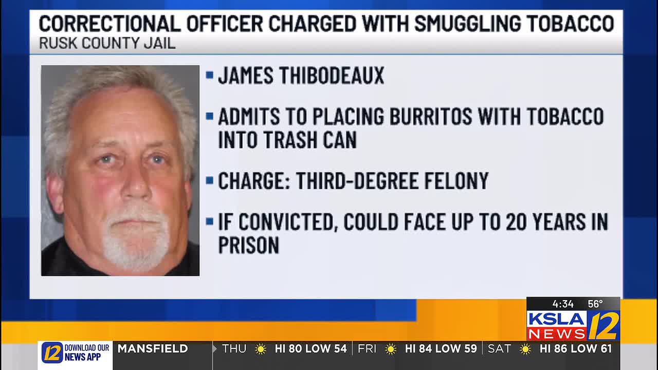 Correctional officer charged with smuggling tobacco in Rusk County Jail