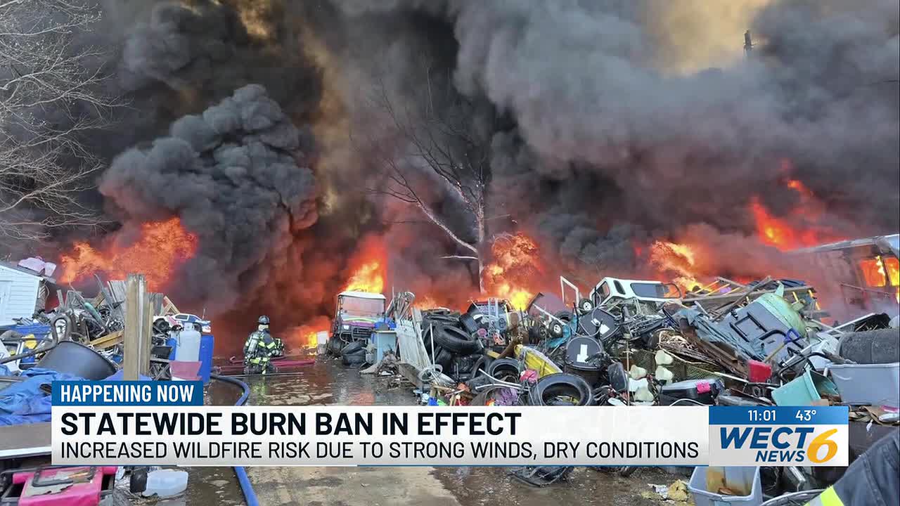 Statewide burn ban issued for North Carolina due to hazardous