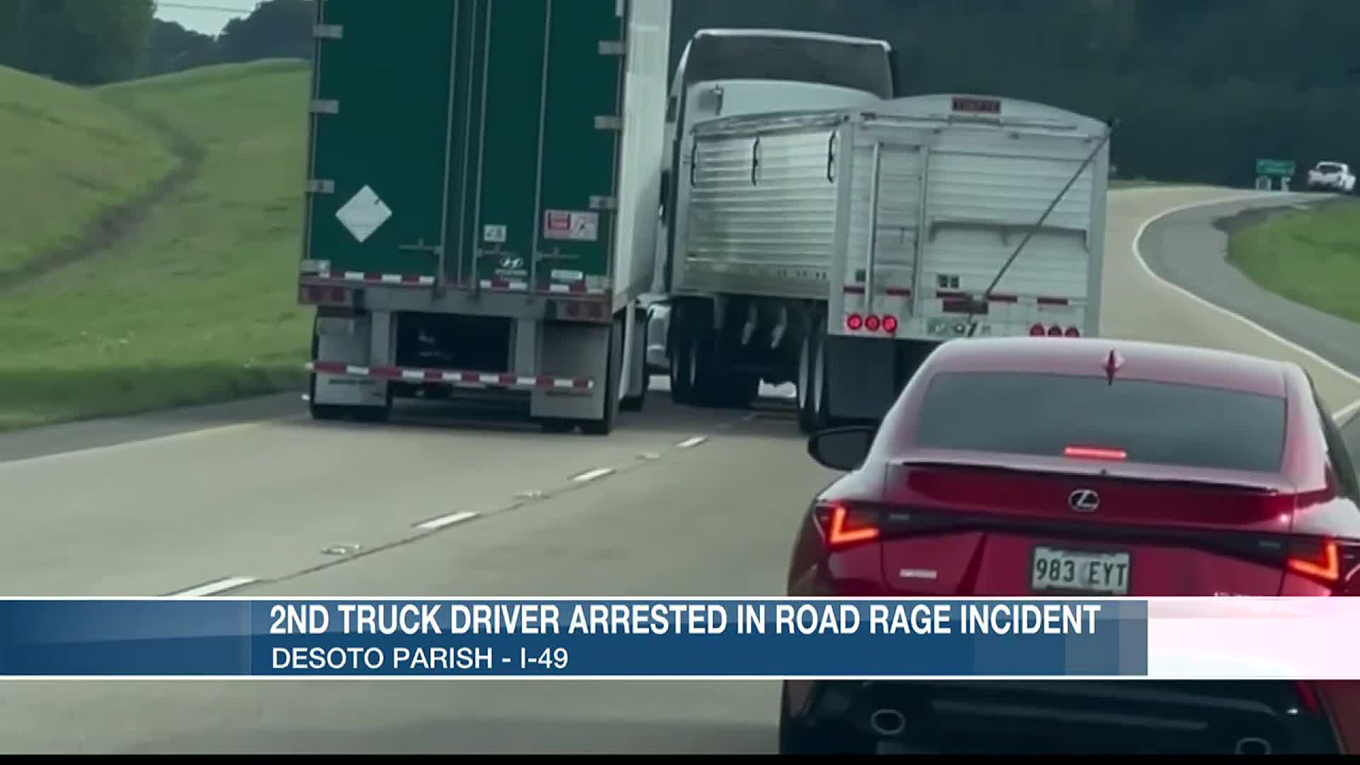 Both drivers arrested after 18-wheeler battle on I-49