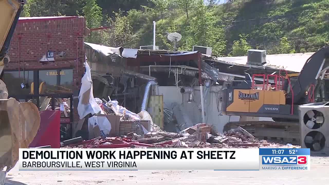 Demolition work underway at Sheetz in Barboursville