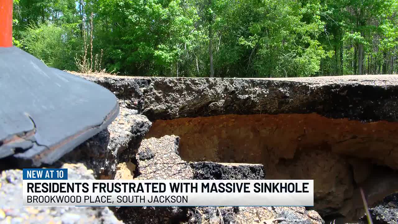 South Jackson residents say massive sinkhole neglected for three years