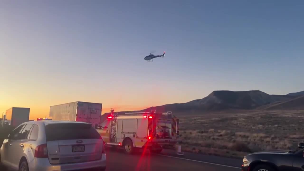 Diesel cleanup on Hwy 50 after semi-truck crash