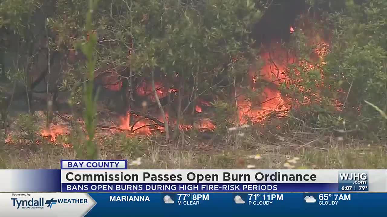 Temporary open burn bans approved in Bay County