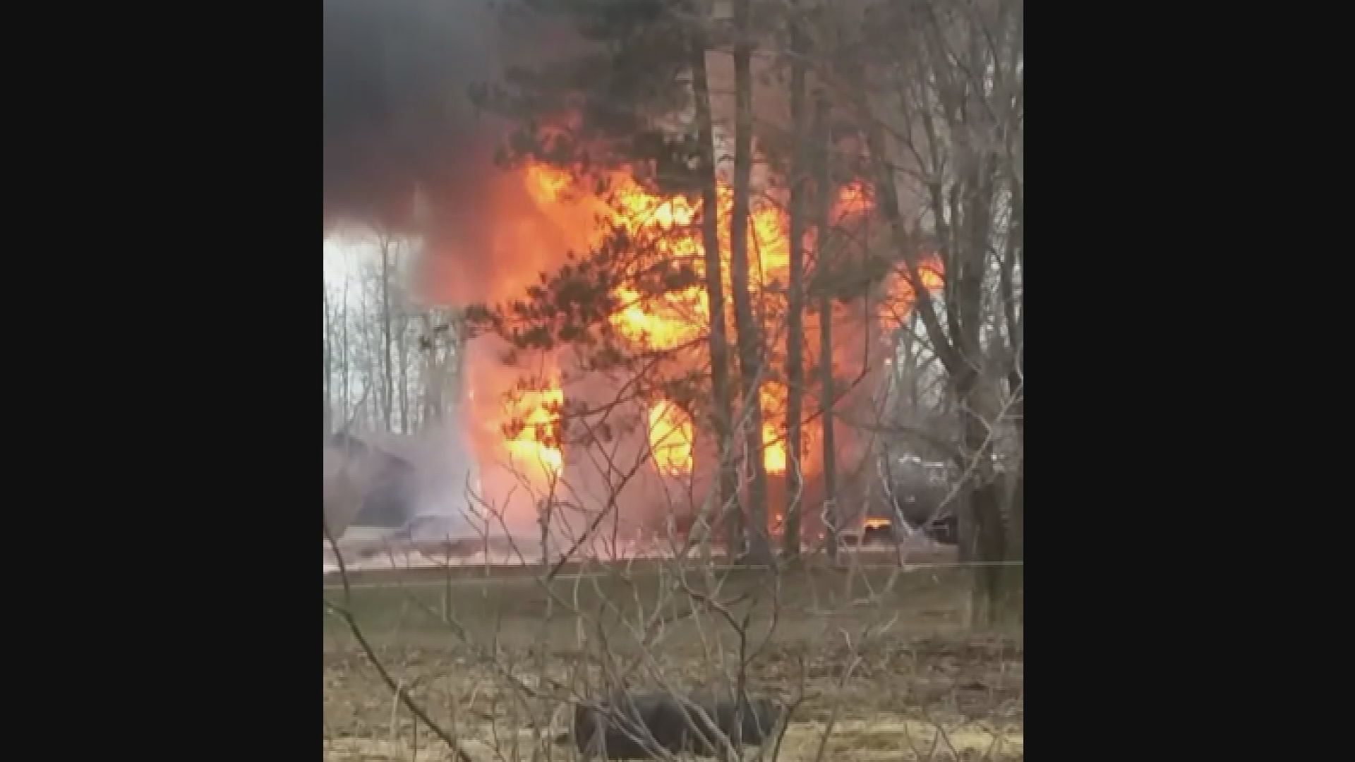 Late afternoon fire destroys a Town of Waddington home, image size:1920x1080