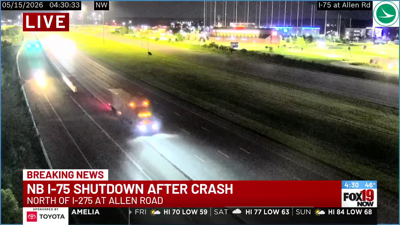 Wrong-way crash closes NB I-75 at I-275