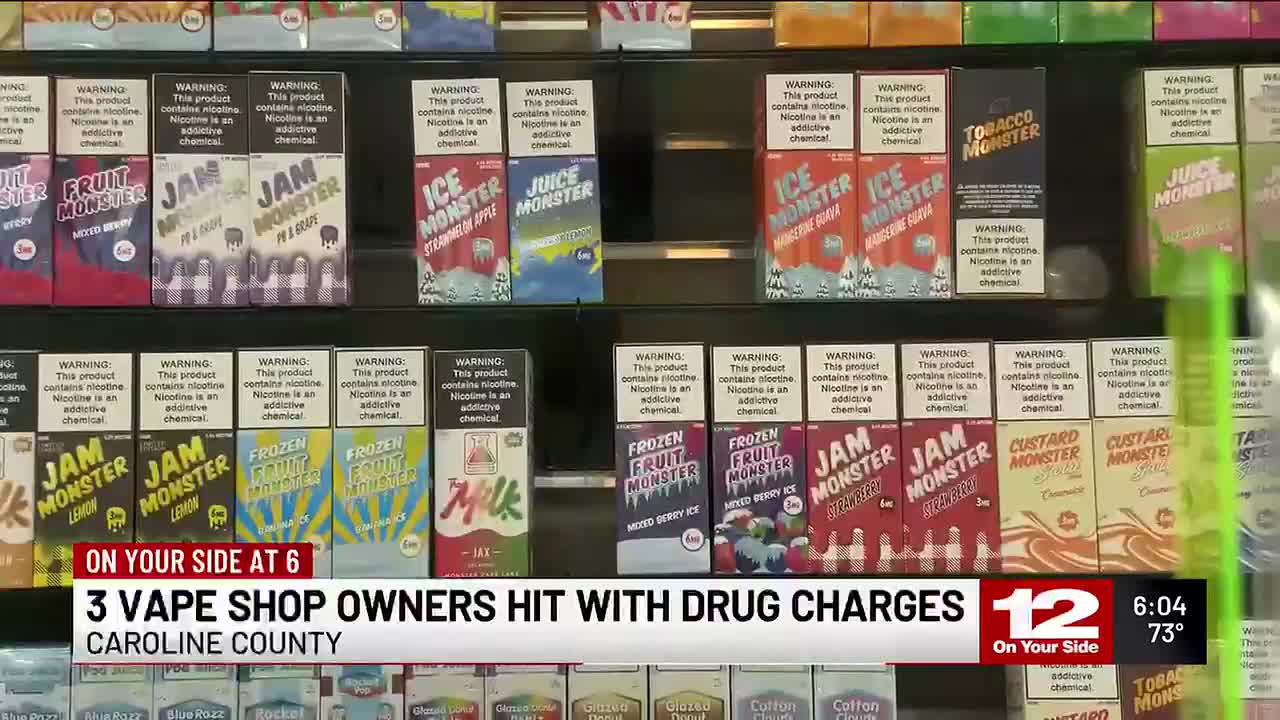 3 Caroline County smoke shops busted for selling illegal THC vapes