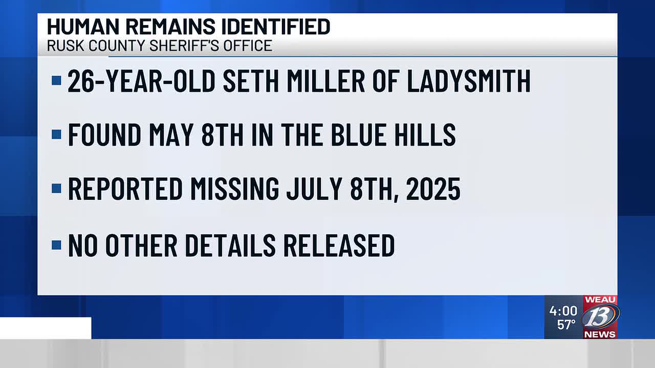 Rusk County Sheriff's Office announces identification of human