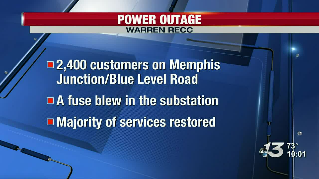 Warren Recc Outage Impacts 2 400 Customers On Memphis Junction Blue Level Road