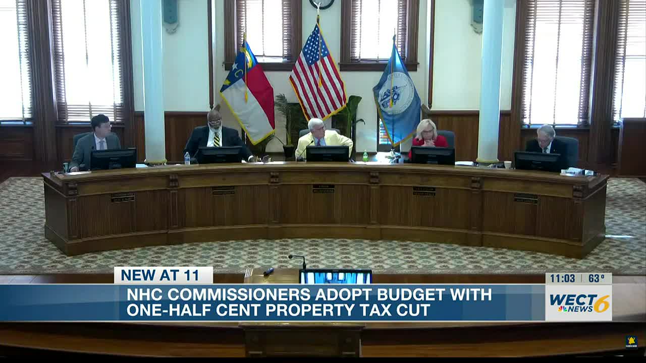 New Hanover County Commissioners approve new budget with half-cent property  tax rate decrease