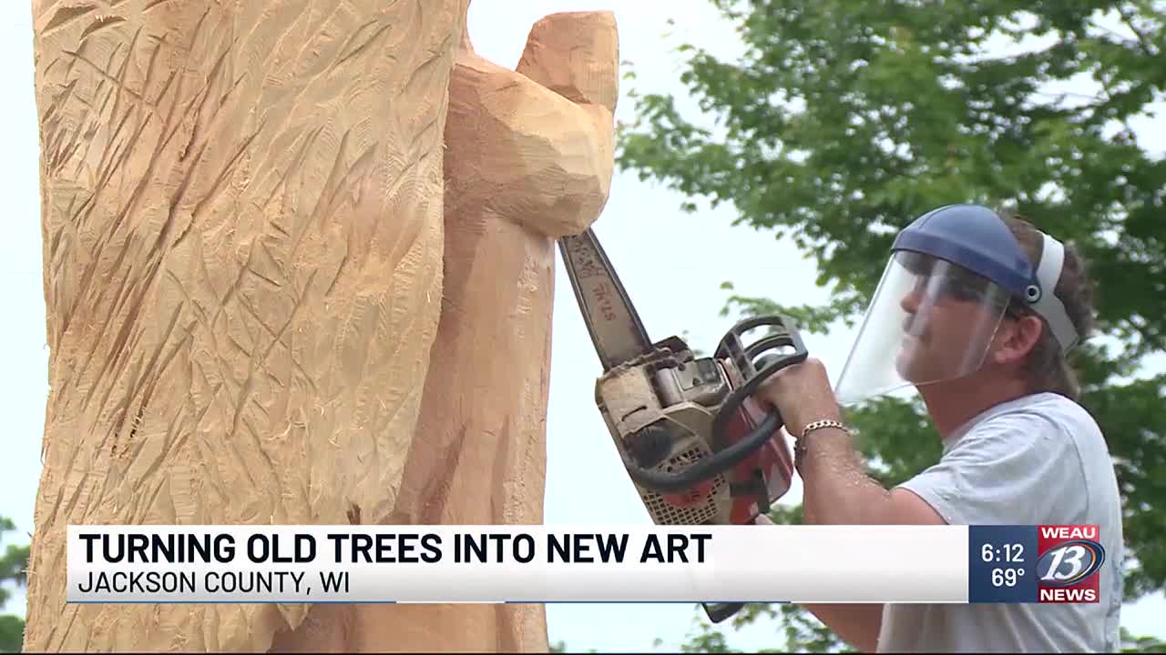 Jackson County church turns old trees into new art