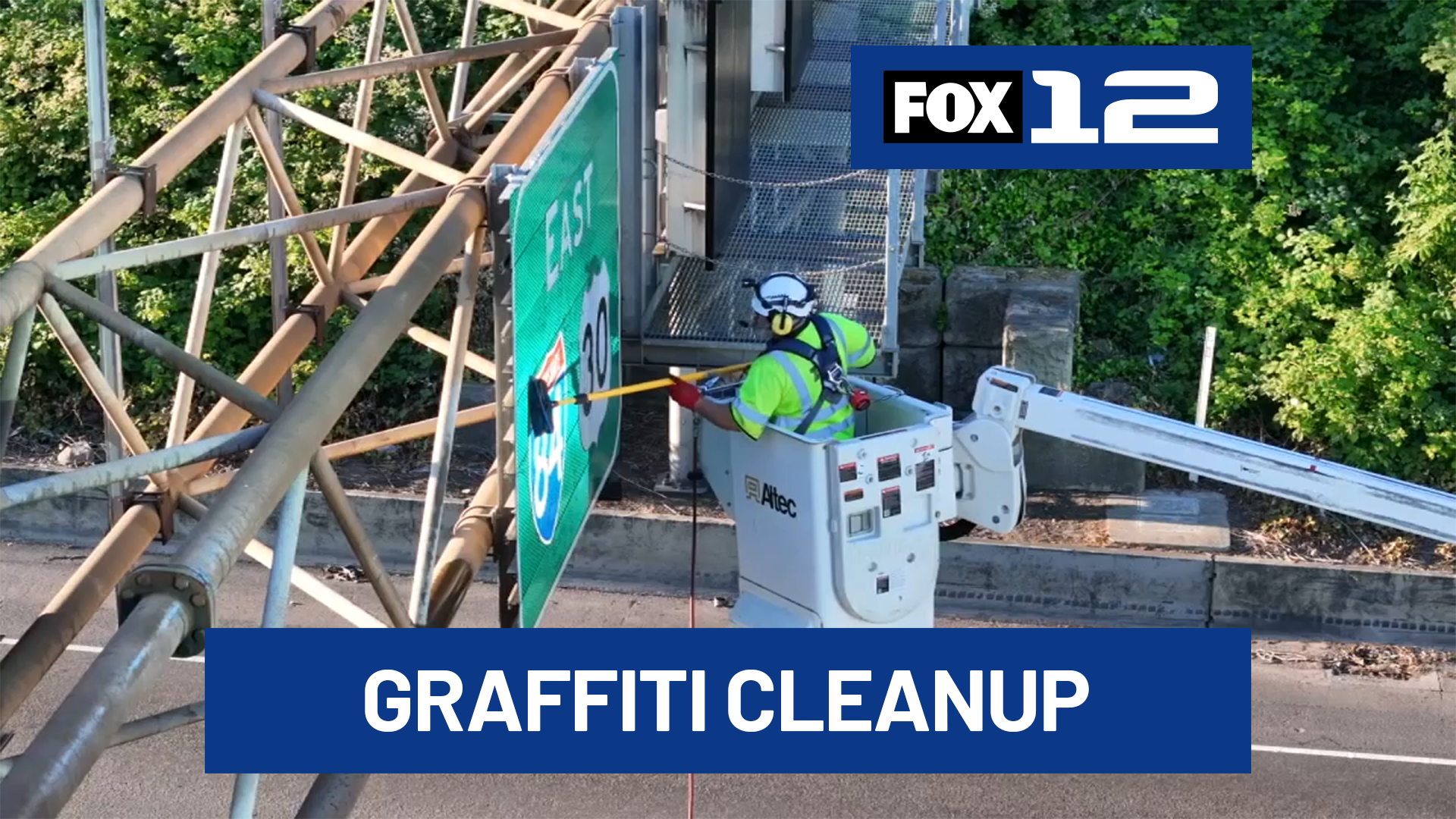 Crews clean, remove graffiti along I-84 during Sunday closure in