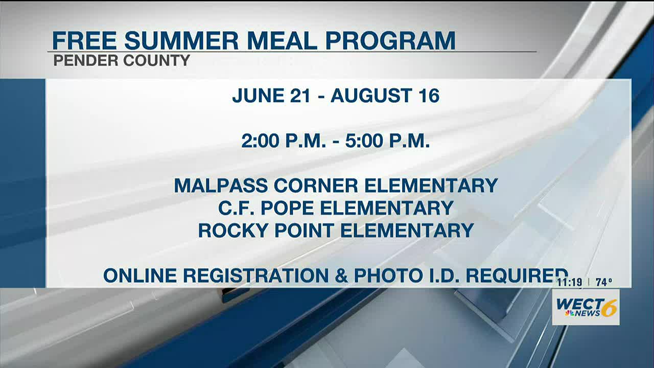 Pender Co. Schools kicks off its summer meal program for children