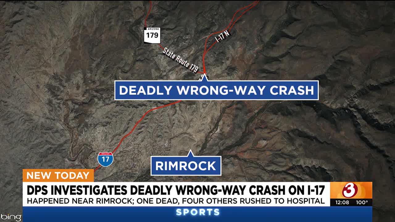 Driver killed, 4 hurt in wrong-way crash on I-17 in northern Arizona