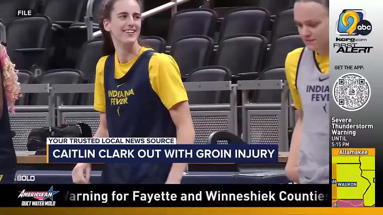 Indiana Fever star Caitlin Clark out with injury