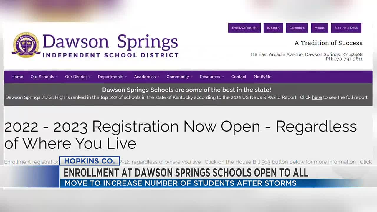 Dawson Springs Independent Schools to open enrollment for students in all  locations