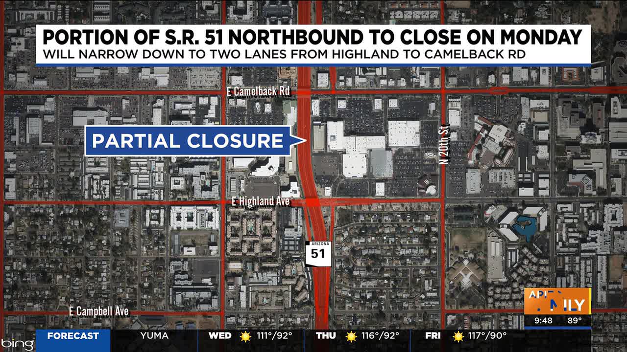Here's why part of the SR 51 is closing in central Phoenix