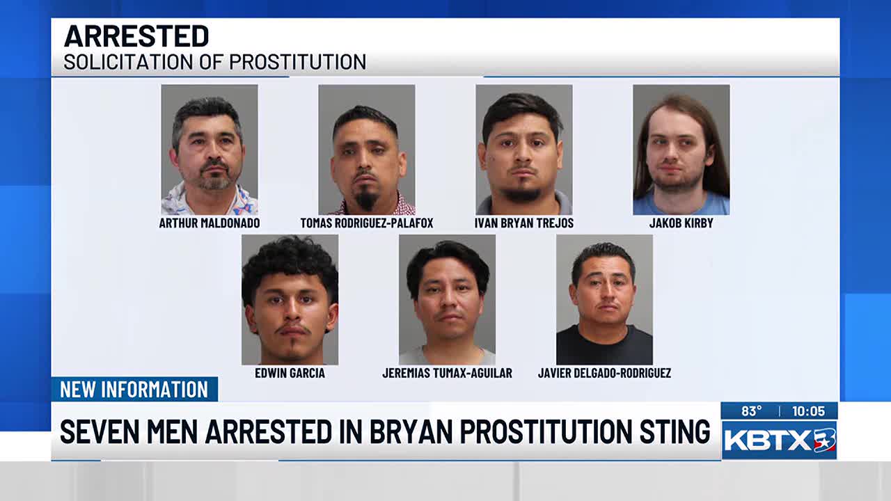 Bryan police arrest seven in prostitution sting