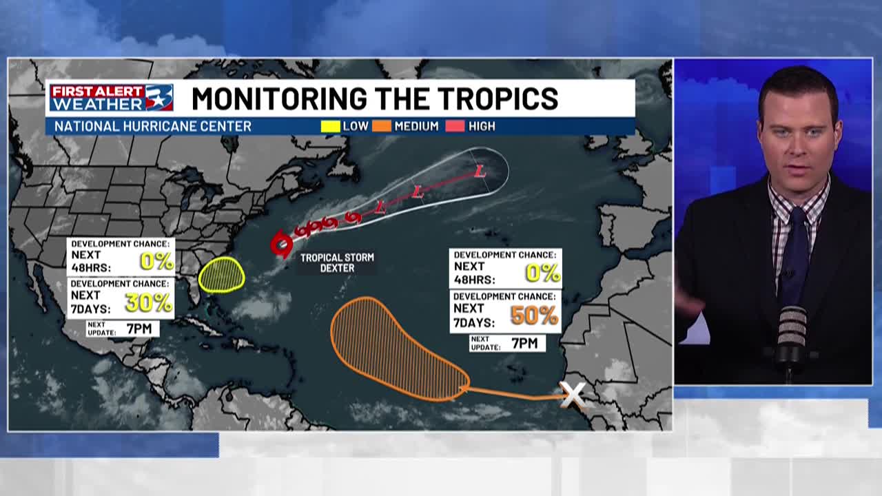 Tropical Storm Dexter forms off the East Coast
