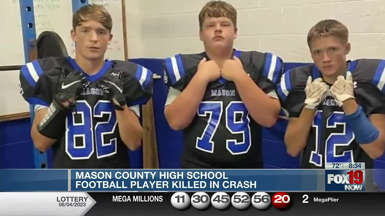 Mason County high school football player Coltin Claypoole (on the left)  killed in crash