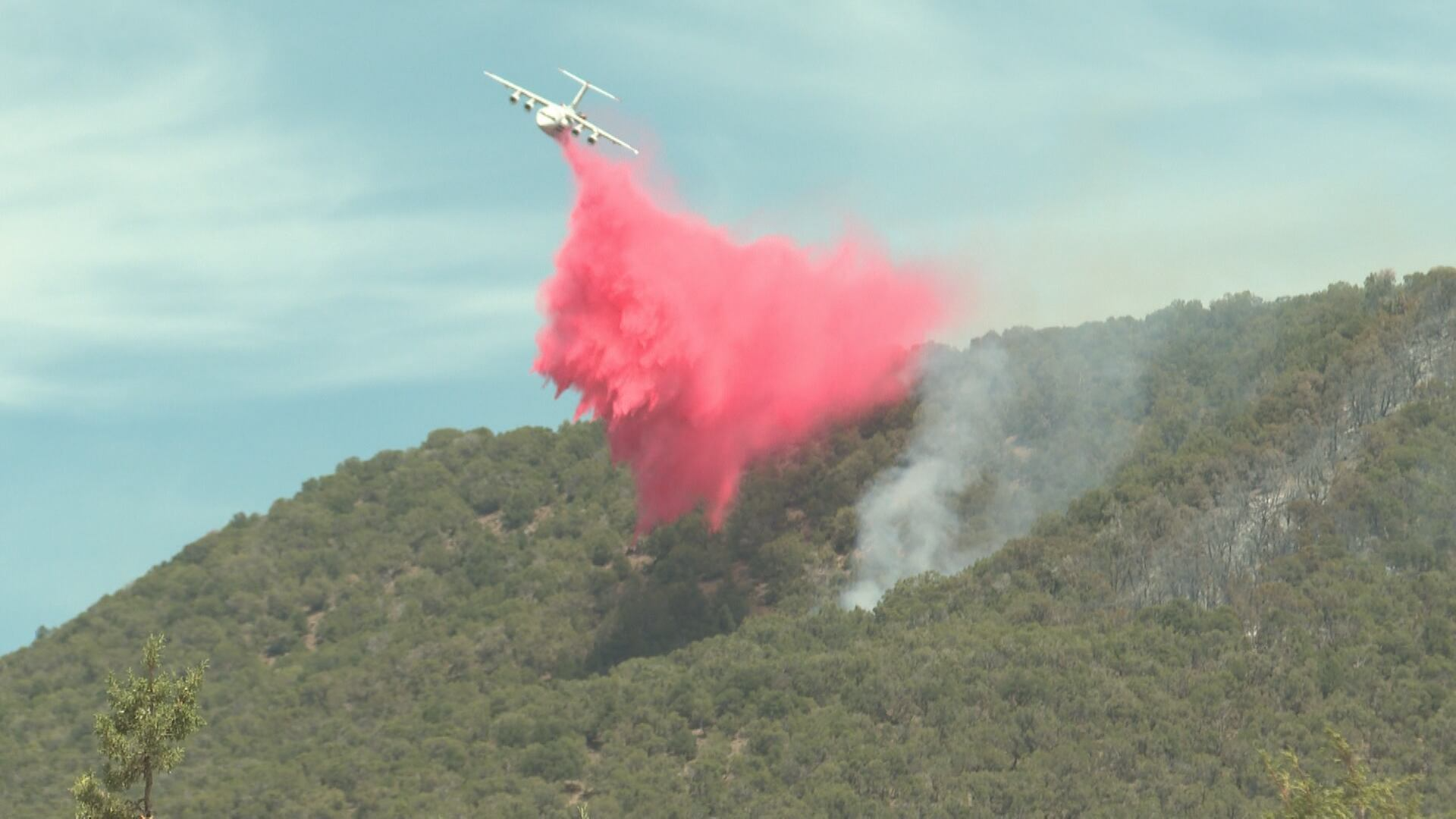 Ground and air crews continue to battle the Leroux Fire, now