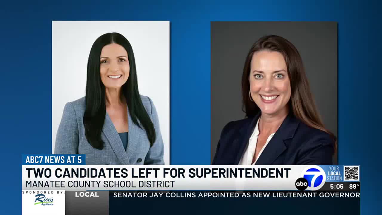 WWSB ABC7 News at 5:00pm - VOD - Search narrows for Manatee school  superintendent