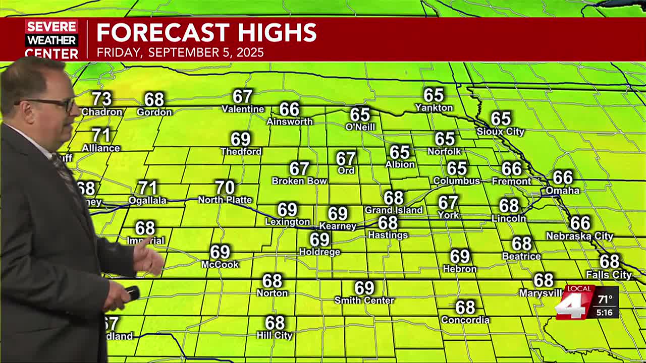 After some morning clouds and rain chances Friday, the rest