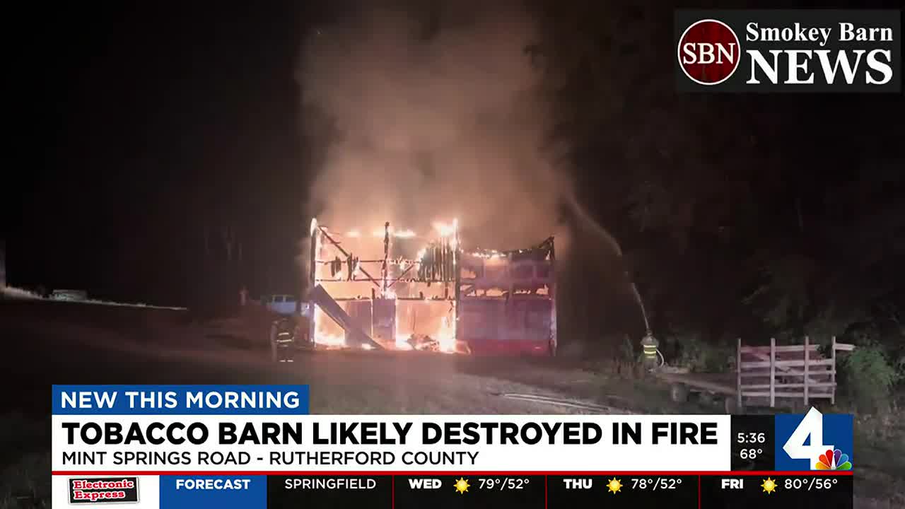 Tobacco barn likely destroyed in fire