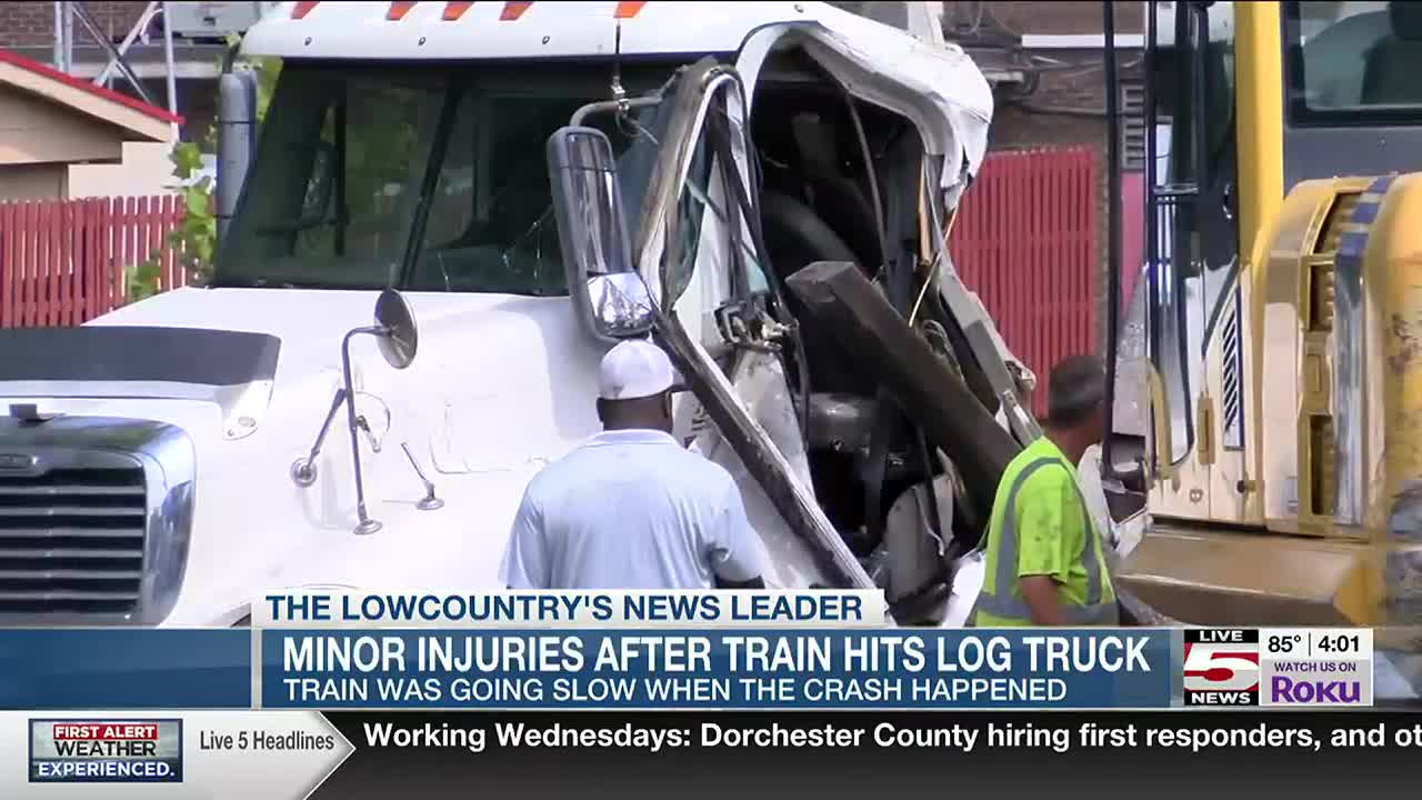 VIDEO: Roadway closed after crash involving log truck, train in Georgetown  County