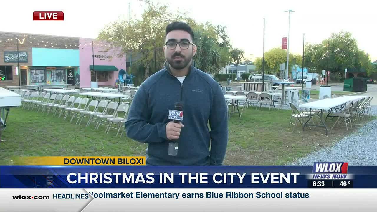 Christmas City Biloxi 2022 Live: Vendors Prepare Of Christmas In The City In Downtown Biloxi