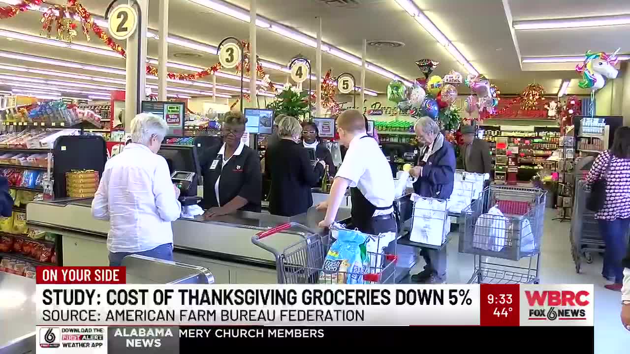 Study: Cost of Thanksgiving groceries down 5%