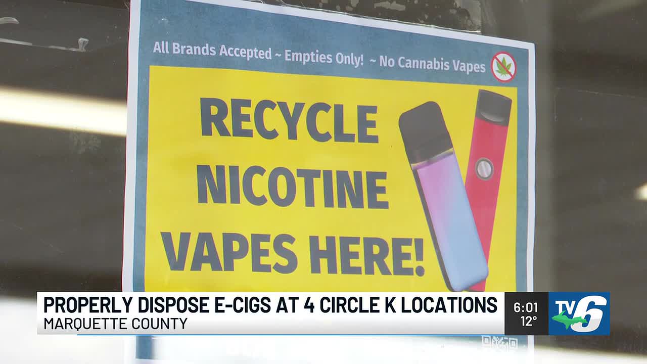Nicotine vapes recycle buckets placed in Circle K locations around  Marquette County