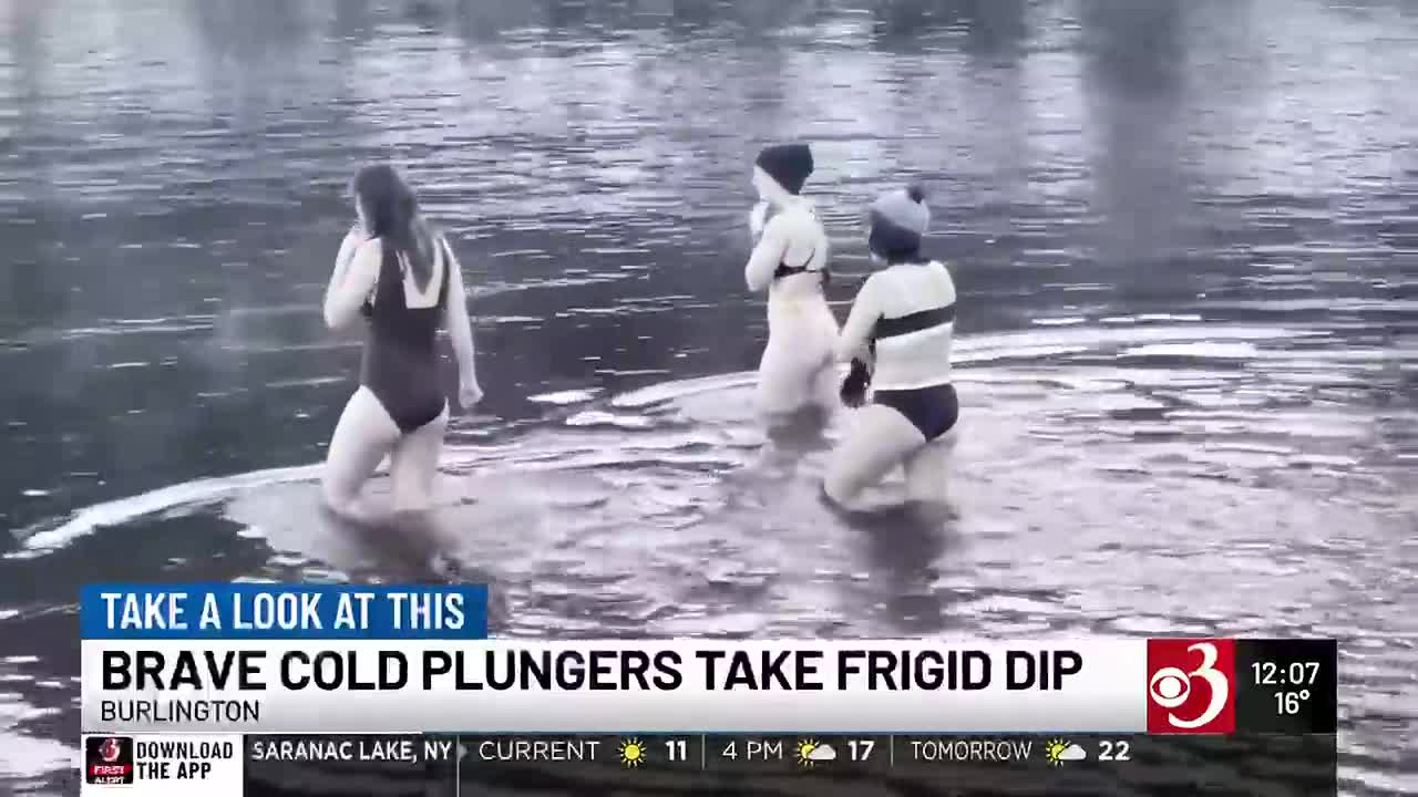 Cold plungers brave frigid Lake Champlain waters in Burlington