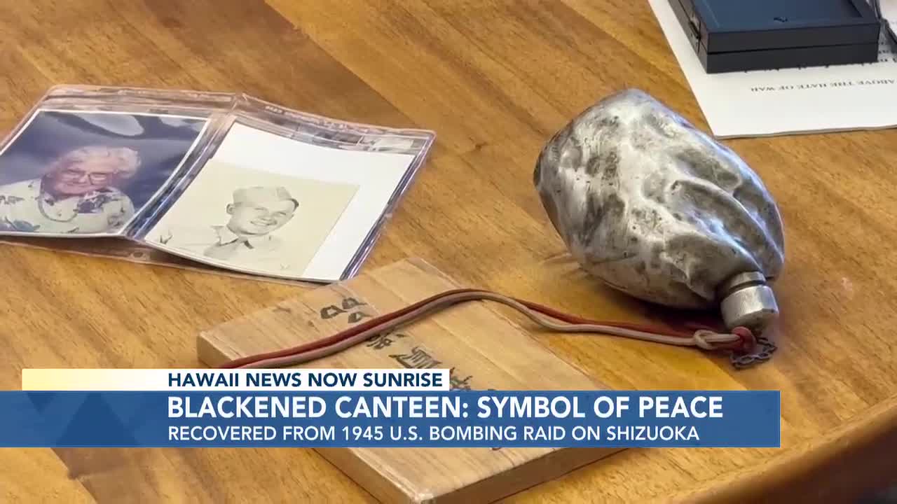 WWII blackened canteen now symbol of peace for survivors, families