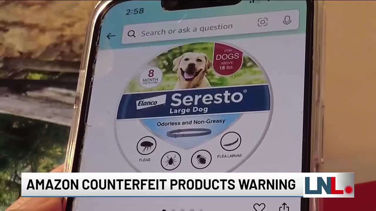 Counterfeit product warning label Amazon