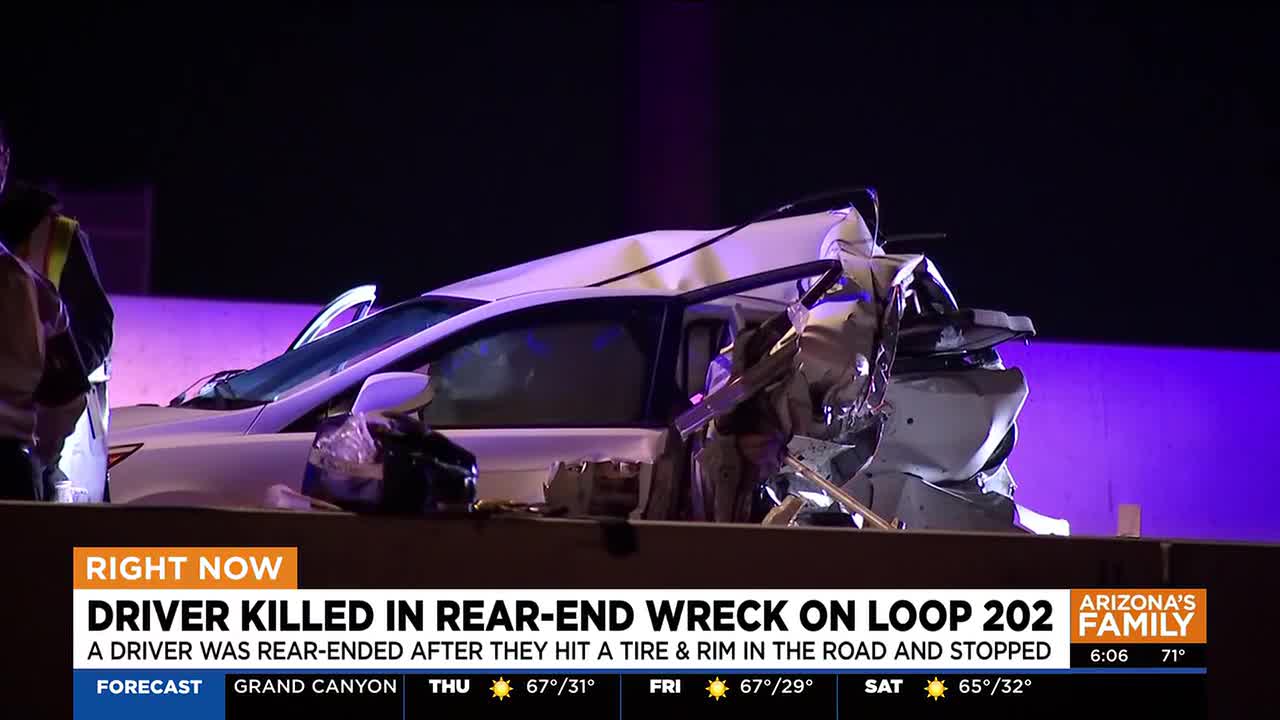 花冷え。　CRASH OVER Driver dies after being rear-ended on Loop 202 in Chandler