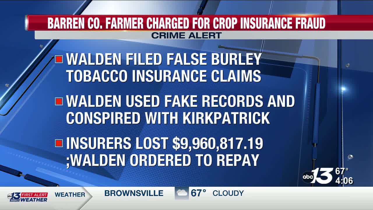 tobacco insurance fraud in kentucky Barren County farmer charged for crop insurance fraud