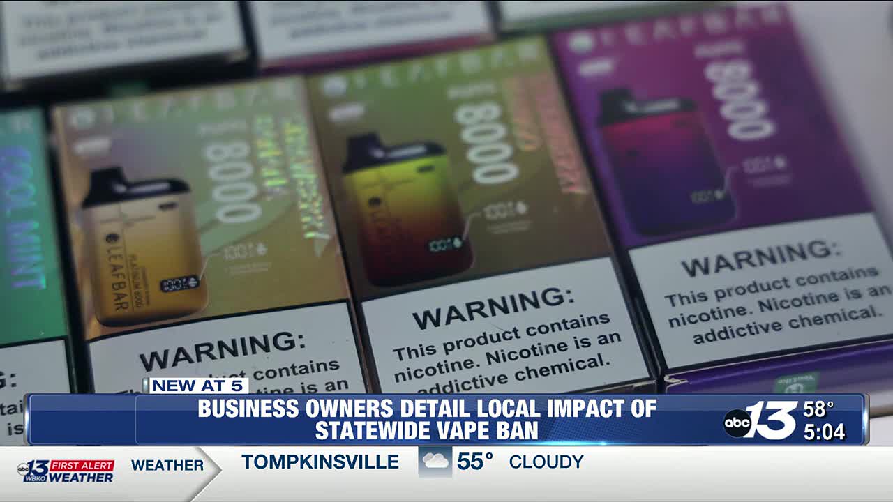 Bowling Green business owner details local impact of statewide vape ban
