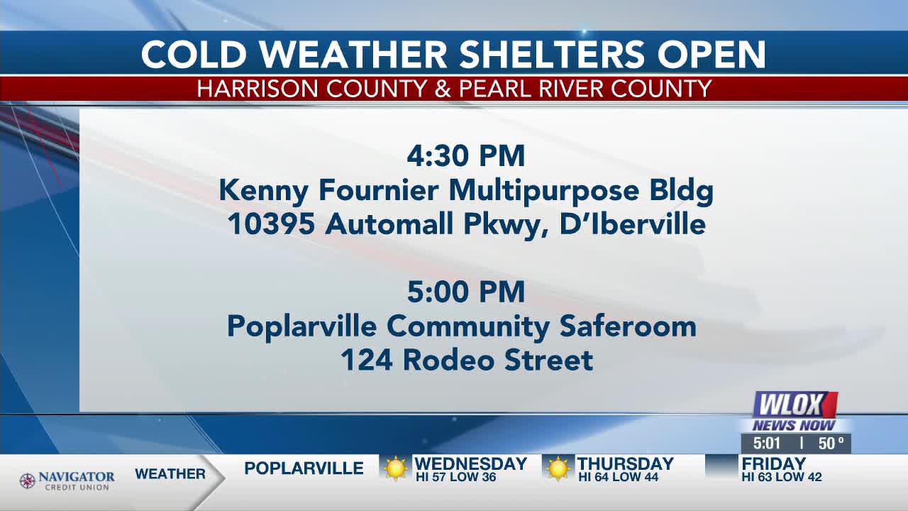 Cold weather shelters opening again ahead of hard freeze on the Coast